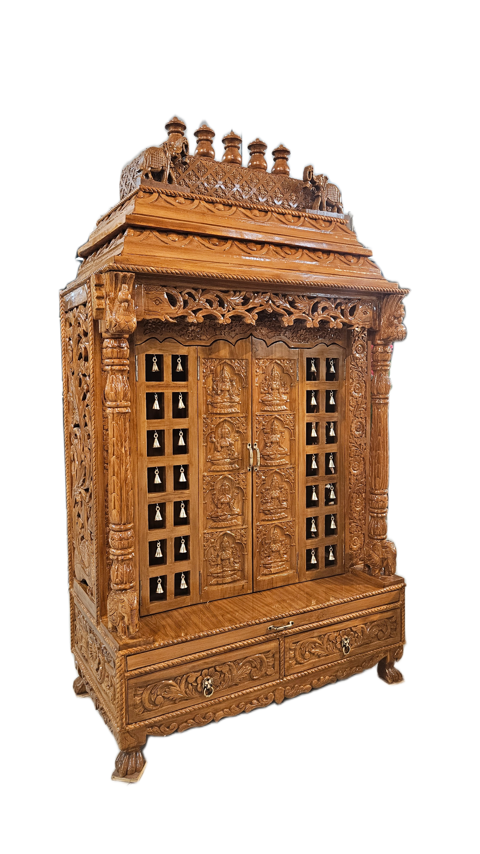 Premium Handmade Wooden Temple with Storage Options - Image 2