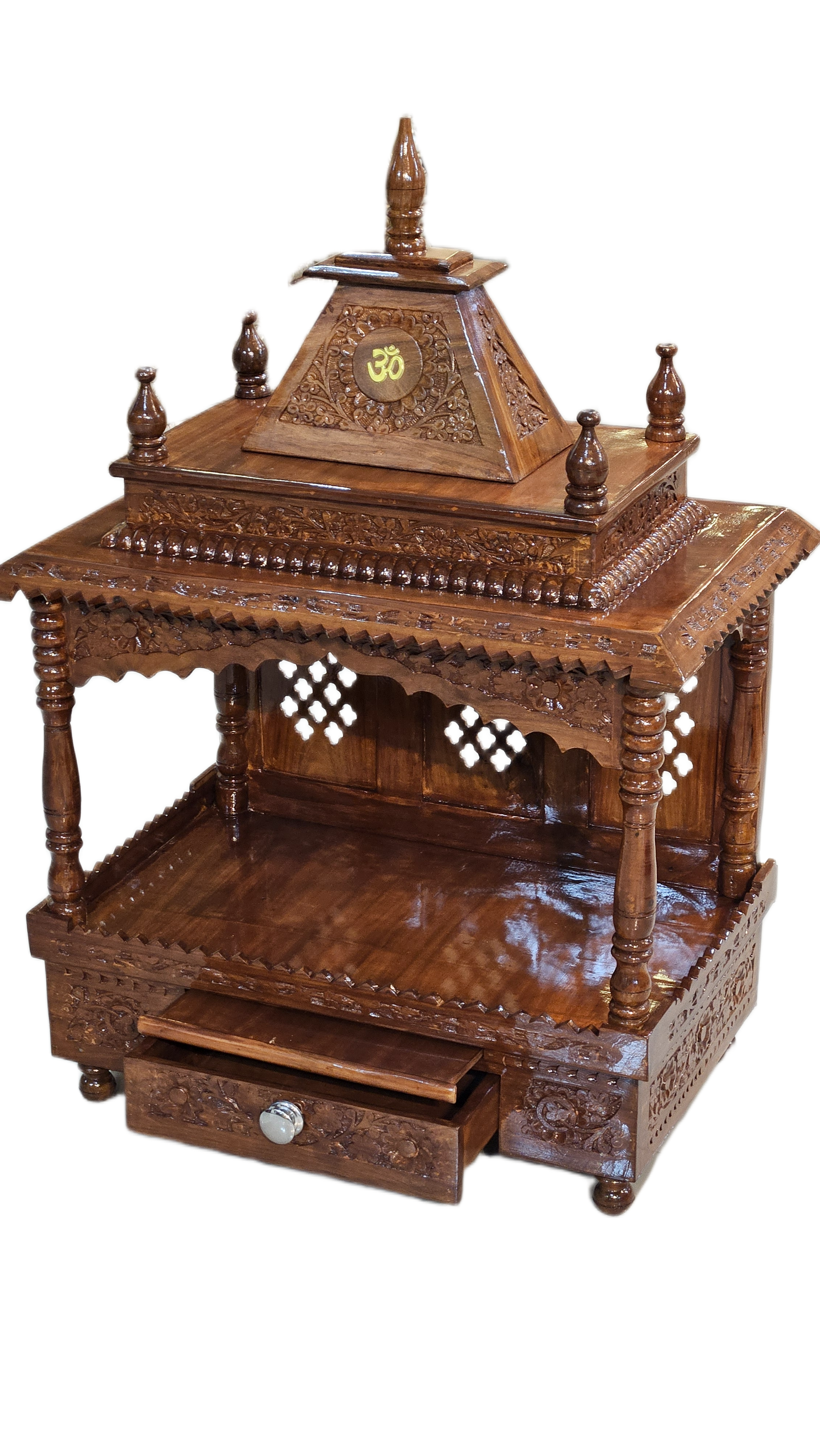 Durable Wooden Mandir with Minimalist Design - Image 2