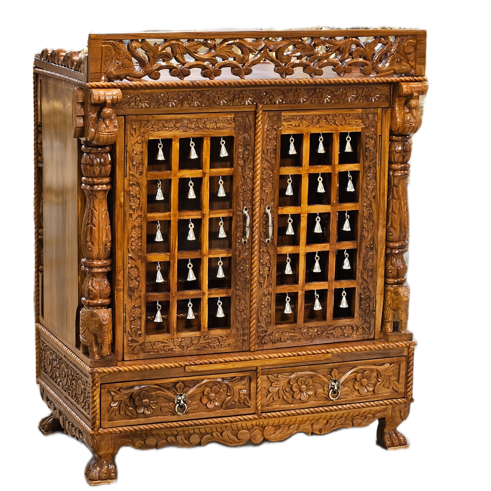 Antique Style Wooden Temple for Home Worship