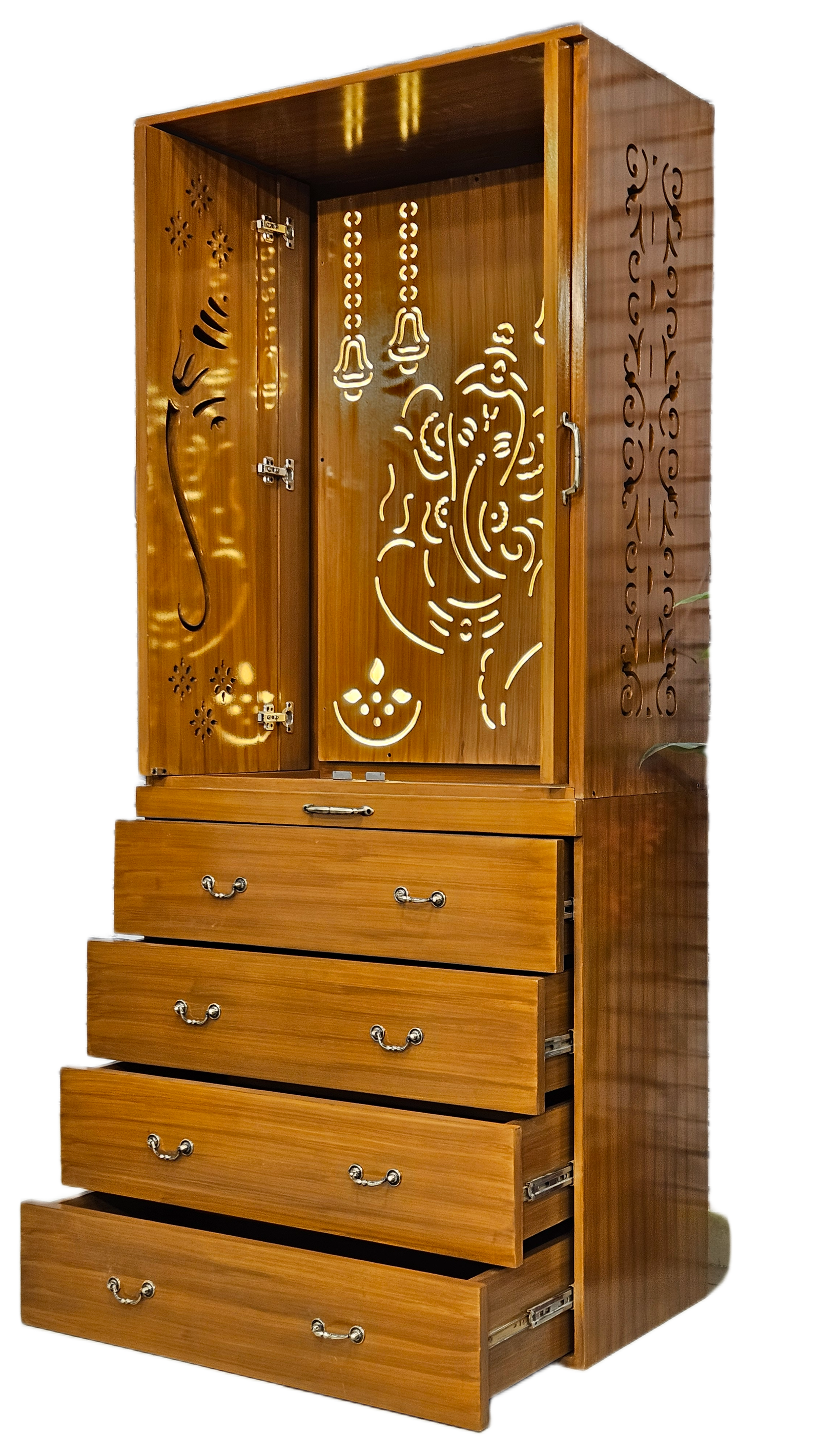 Antique Style Wooden Temple for Home Worship - Image 4
