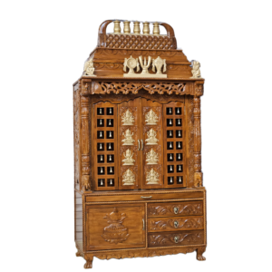 Decorative Wooden Pooja Mandir with Hand Carving