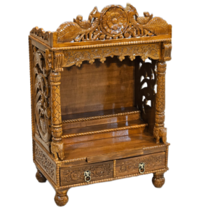 Elegant Home Pooja Mandir in Wooden Finish