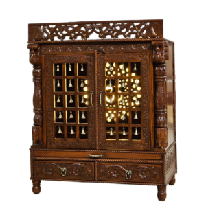 Antique Wooden Temple with Traditional Indian Design