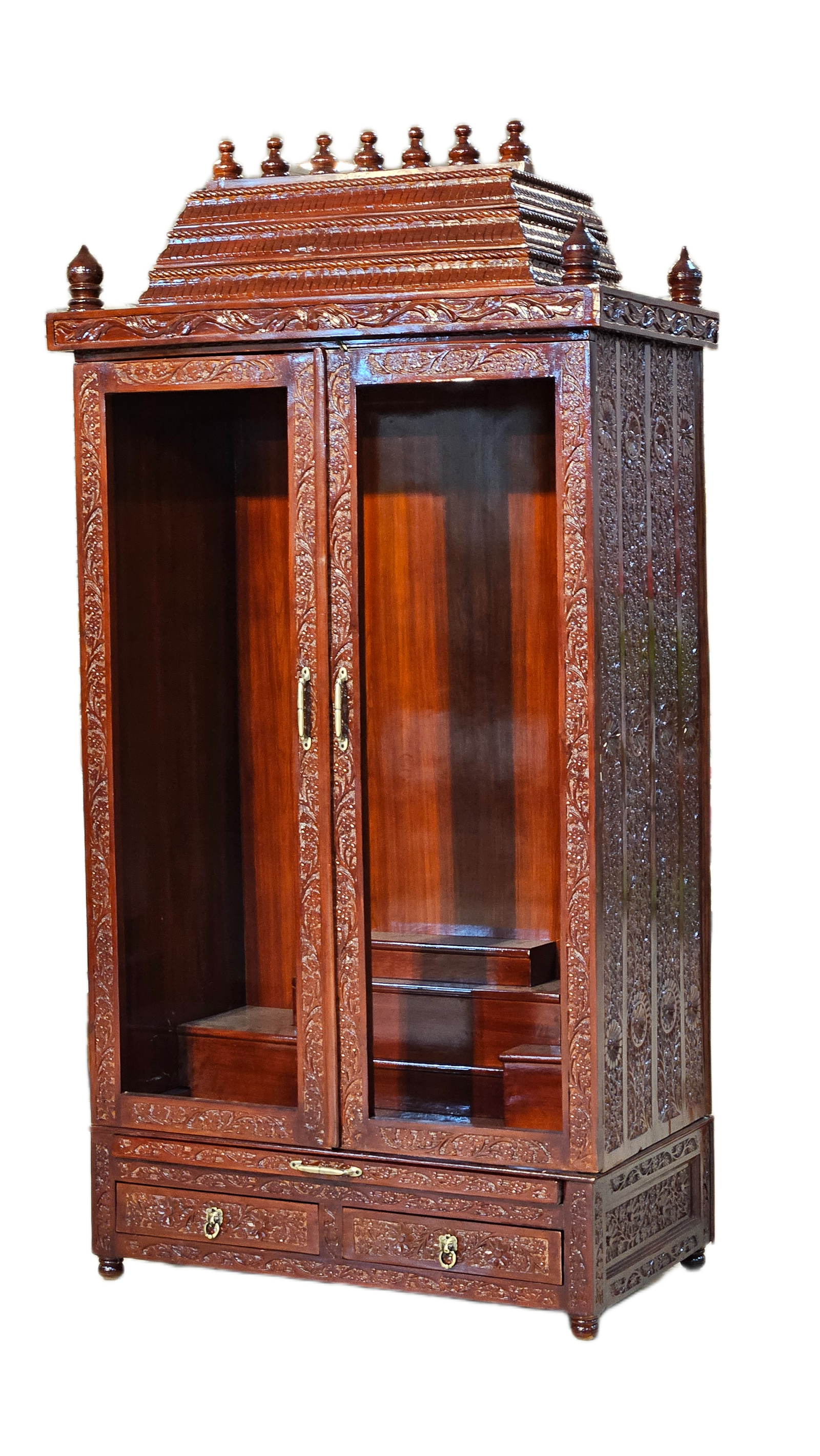Premium Solid Wood Mandir with Polished Finish - Image 4