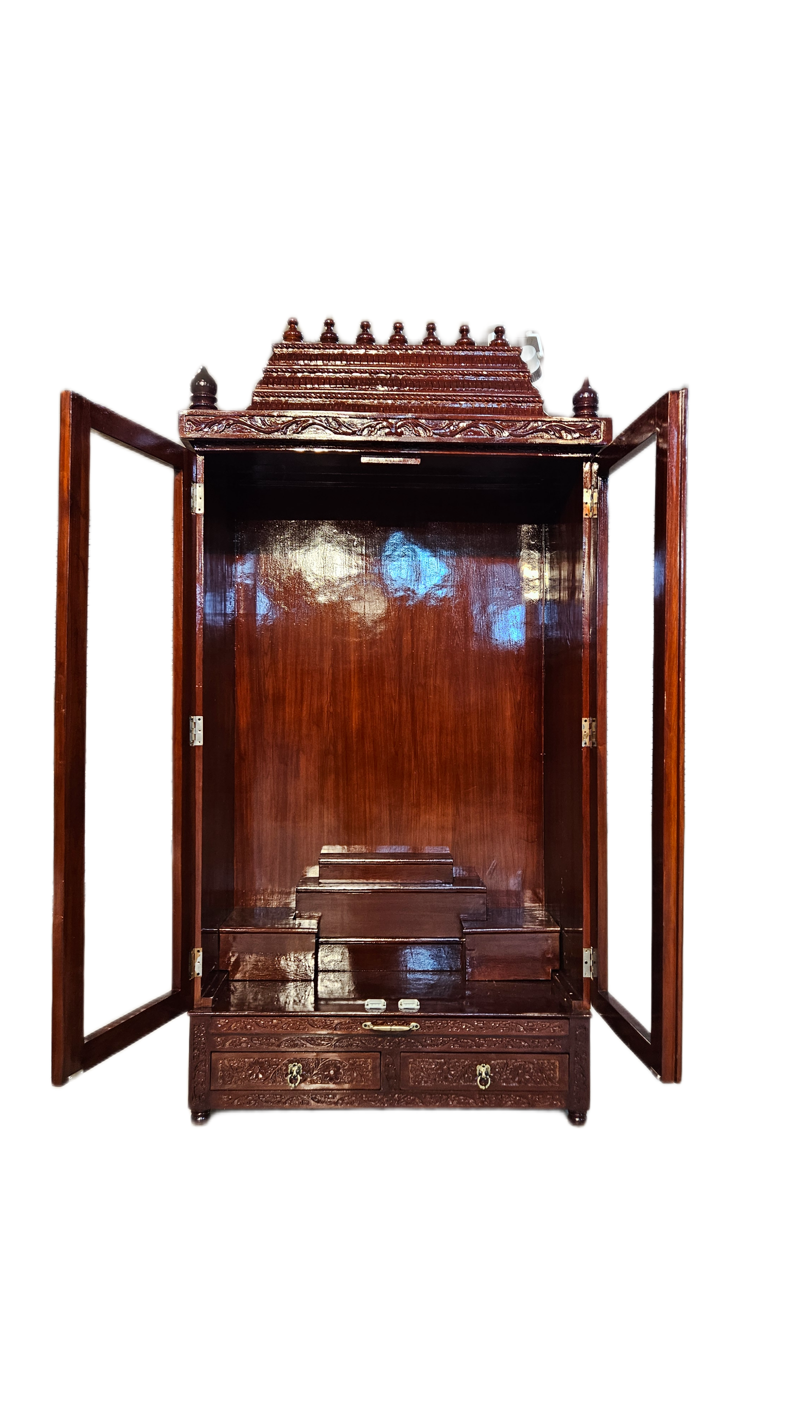 Premium Solid Wood Mandir with Polished Finish - Image 2