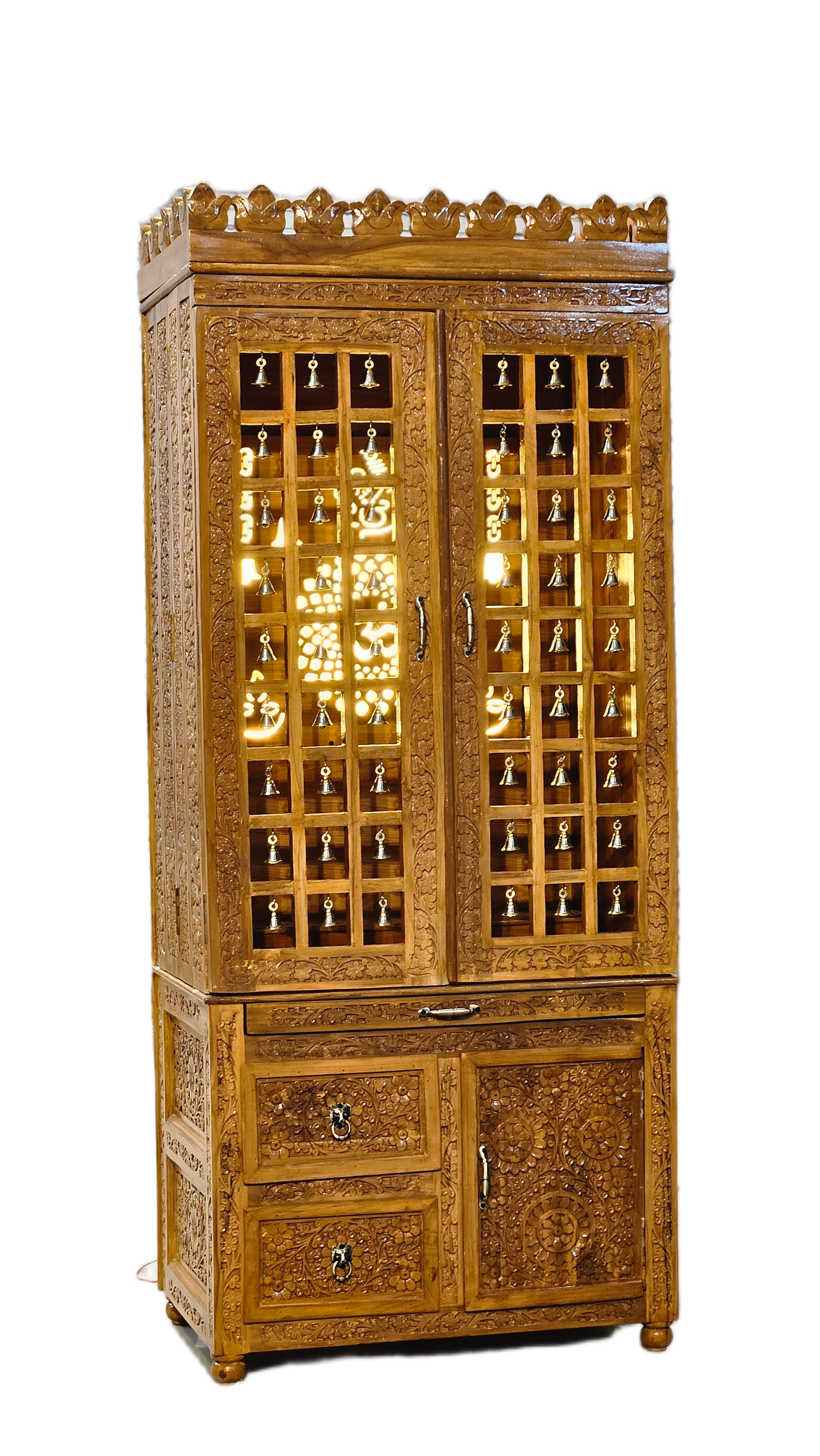 Minimalist Wooden Temple With Led Back Design - Image 3