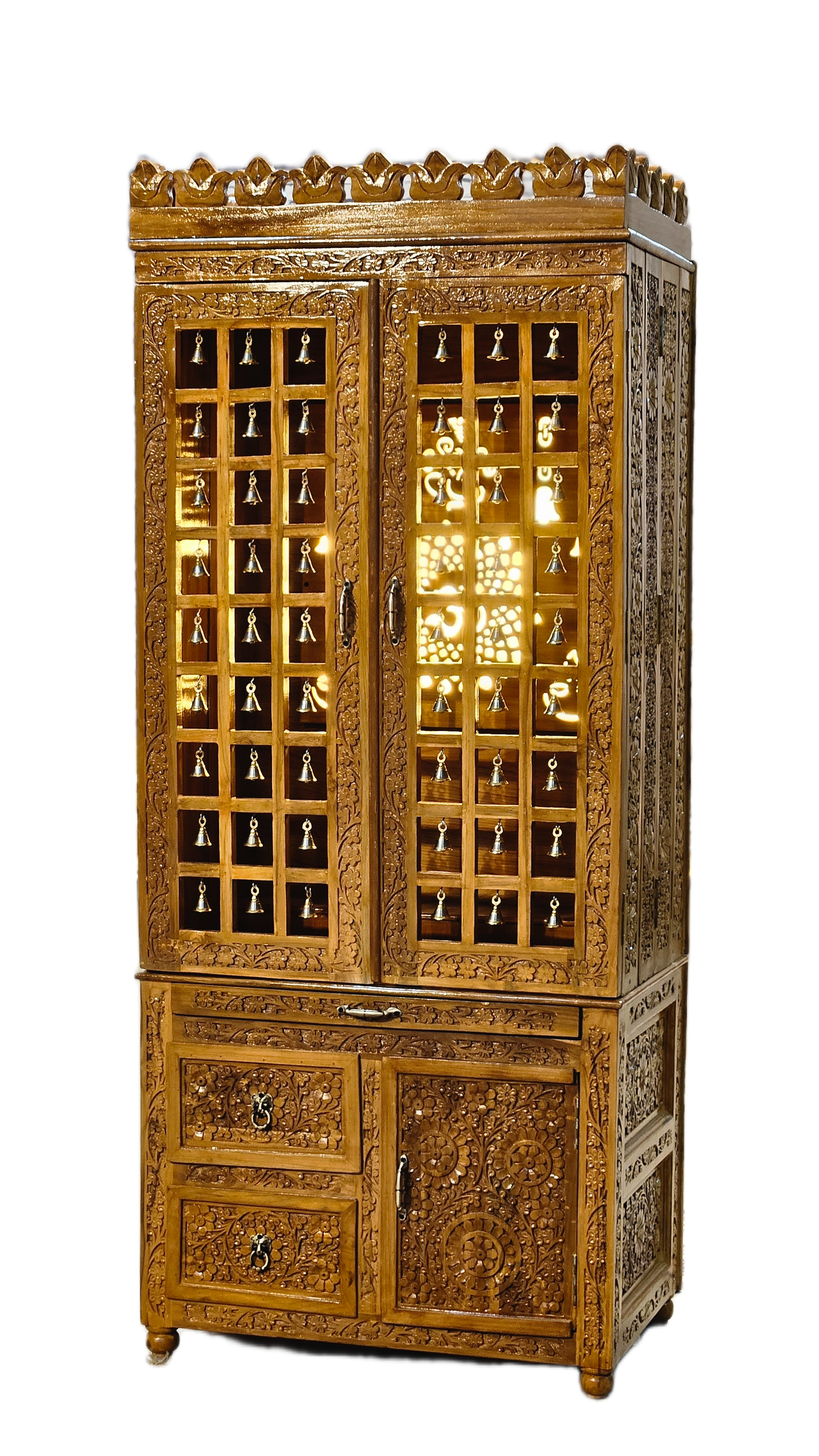 Minimalist Wooden Temple With Led Back Design - Image 5