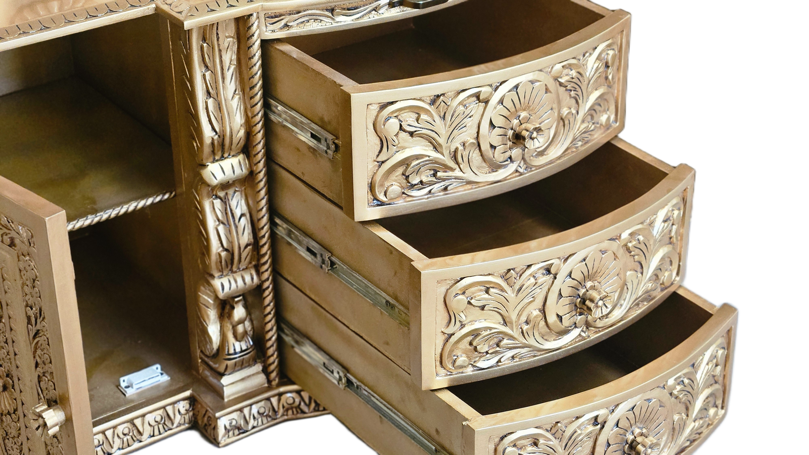 Premium Handcrafted Wooden Temple with Storage Options - Image 3