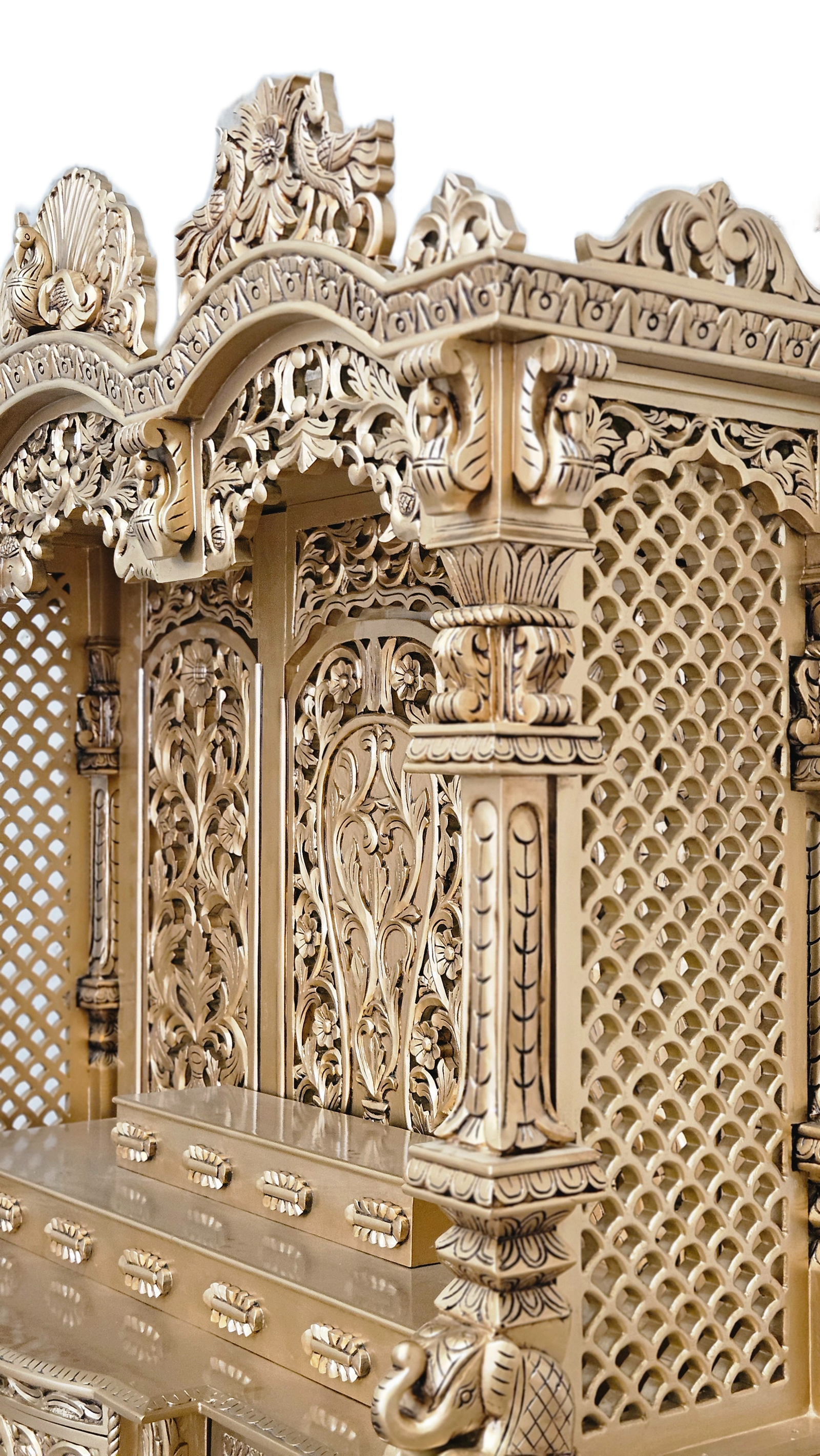 Premium Handcrafted Wooden Temple with Storage Options - Image 4