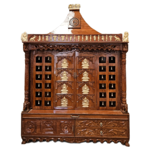 Classic Wooden Asthalaxmi Pooja Mandir with Led Om design
