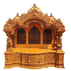 Traditional Wooden Temple for Home Pooja Room